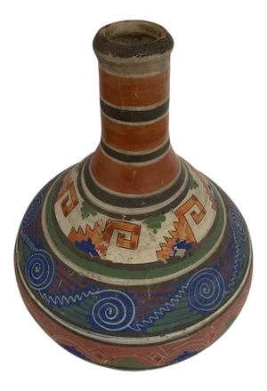 Hand-Painted Mexican Stem Vessel