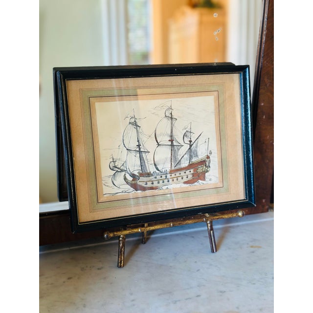 Nautical Vintage Framed Nautical Print For Sale - Image 3 of 9