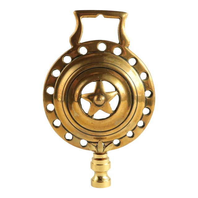 Brass Star Horse Tack Lamp Finial For Sale