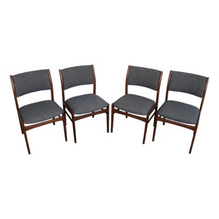 Set of 4 Mid-Century Teak Scandinavian Dining Chairs For Sale