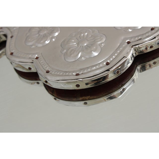 Large Embossed Silver Plated Tall Pier Mirror For Sale In Philadelphia - Image 6 of 13