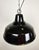 Metal Industrial Black Enamel Factory Pendant Lamp with Iron Top, 1960s For Sale - Image 7 of 16