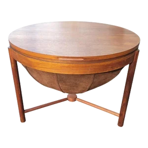 Rostad and Relling for Rasmus Solberg, Norway 1962 Teak & Leather Sewing Table