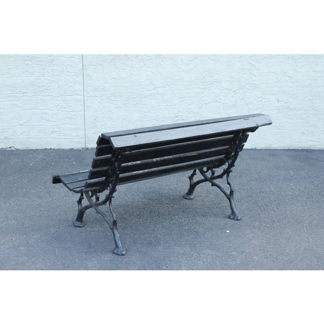 Victorian Cast Iron & Wood Outdoor Garden Bench For Sale - Image 9 of 12