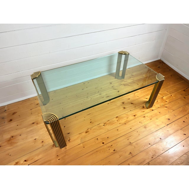 Modernist Art Deco Style Glass and Brass Coffee Table, 1980s For Sale - Image 11 of 11