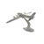 Late 20th Century Airplane Model Large Aluminum Propeller Aircraft on Stand Vintage Office Decor For Sale - Image 4 of 9