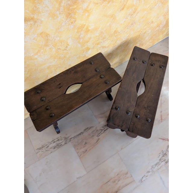 Mid-Century Rustic Benches, 1950, Set of 2 For Sale - Image 11 of 13