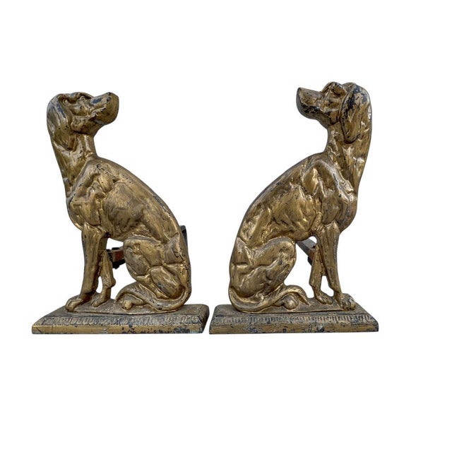Bronze Dogs Fireplace Andirons, 1930s, Set of 2 For Sale - Image 12 of 12
