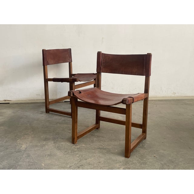Spanish Leather Chairs 1960s For Sale - Image 6 of 6