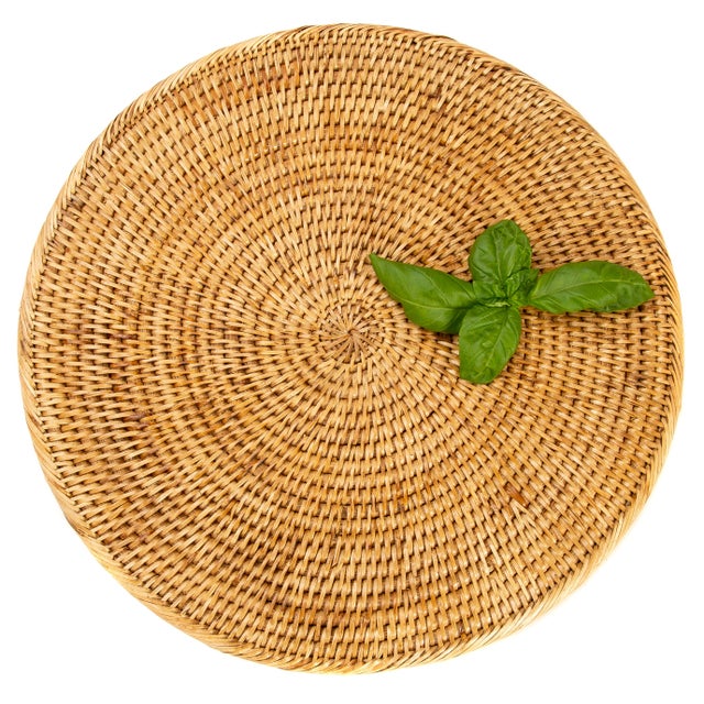 Boho Chic Artifacts Rattan Round Placemat 14" Chairish