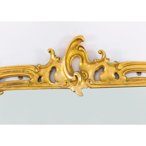Large Antique 19th Century Rococo Revival Giltwood Wall Mirror, 1850s For Sale - Image 11 of 12