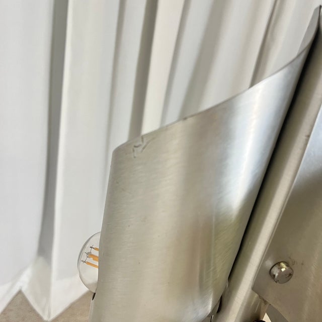 Space Age Brushed Aluminum Floor Lamp, 1970s For Sale - Image 6 of 17