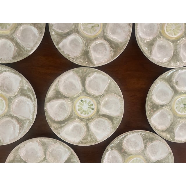 Hand Painted European Pottery Oyster Plate For Sale In San Francisco - Image 6 of 12