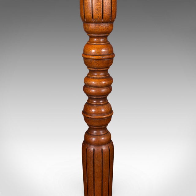 1980s 6' Tall Vintage Standard Lamp, English, Walnut, Italianate, Room Light, Shade For Sale - Image 9 of 12