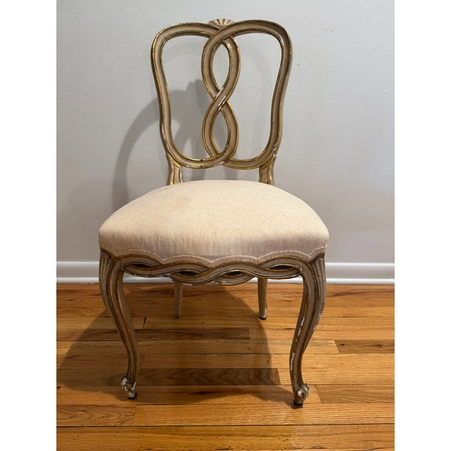 Set of 10 Late 19th Century Italian Painted Gilt Dining Chairs, Louis XV–Style, Carved Wood, Married Set For Sale - Image 11 of 18