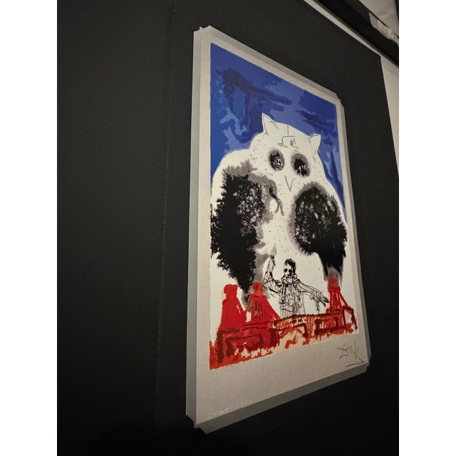 Blue 1971 Salvador Dalí "The Lawyer" “El Abogado” Tobo Arte .925 Sterling Silver Serigraph – Custom Gallery Framed⁠ For Sale - Image 8 of 12