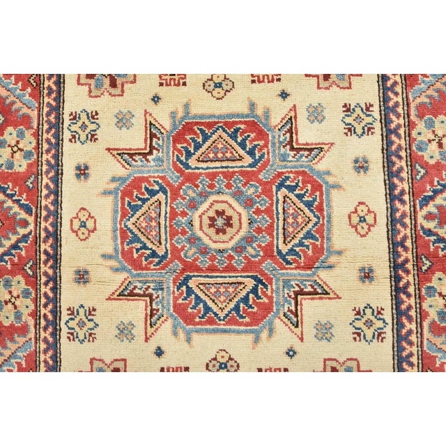 2020s Kazak Rug 2’11” X 5′ Beige Wool Tribal Hand-Knotted Oriental Carpet For Sale - Image 5 of 13
