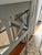 Grey Console Table With Geometric Latticework and Marble Top For Sale In Philadelphia - Image 6 of 11