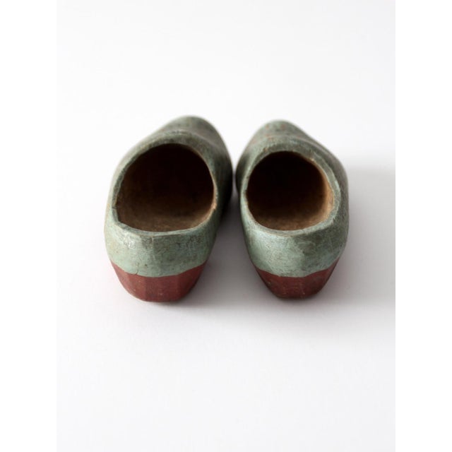 Antique Hand Painted Children's Wooden Clogs For Sale - Image 6 of 9
