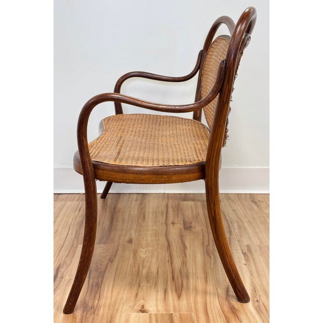 Vintage Child's Size Caned Thonet Style Bentwood Bench For Sale In Kansas City - Image 6 of 8