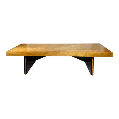 Quality Heavy Mid Century Splayed Black Based Coffee Table