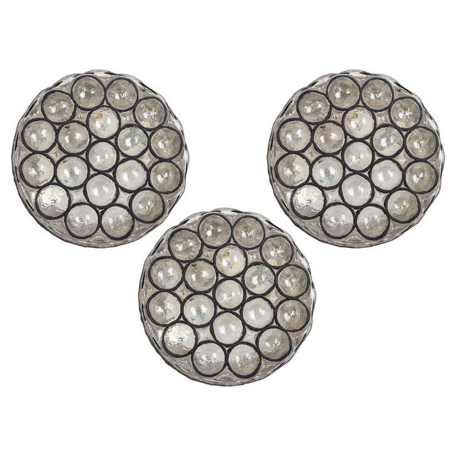 Iron and Glass Wall or Ceiling Light attributed to Limburg, Germany, 1960s For Sale - Image 14 of 14