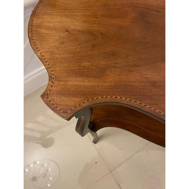 Antique Edwardian Mahogany Inlaid Lamp Table, 1900s For Sale - Image 17 of 18