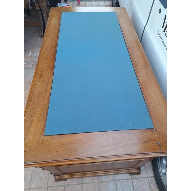 Antique Italian Center Desk in Walnut, 1890s For Sale - Image 6 of 7