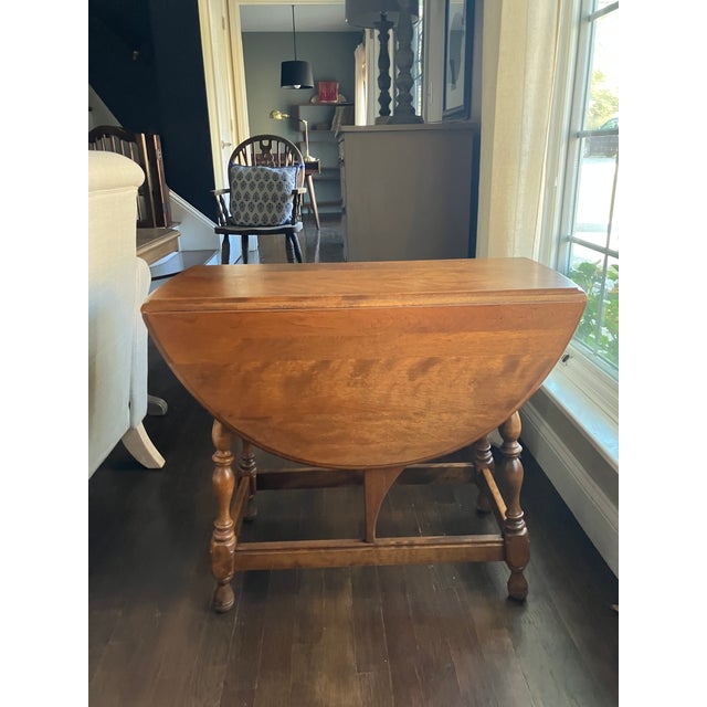 Traditional Ethan Allen Drop Leaf Table For Sale - Image 3 of 8