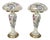 Mid 20th Century Art Deco Stye Mushroom Table Lamps With Irises - a Pair For Sale