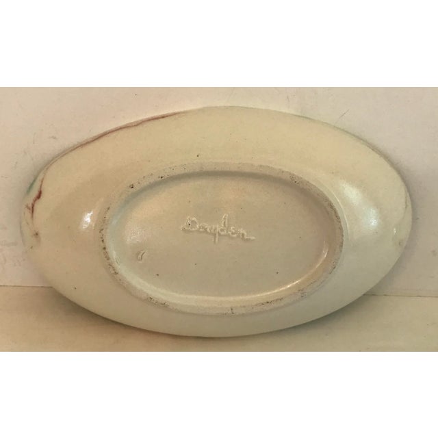 Ceramic Vintage Signed Dryden Ceramic Drip Glaze Divided Dish For Sale - Image 7 of 8
