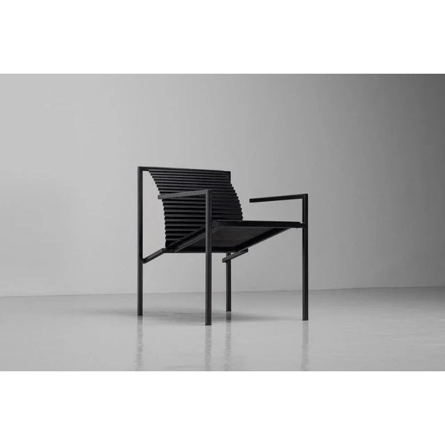 Postmodern Armchair in Folded Metal, Italy, 1980s For Sale - Image 3 of 17