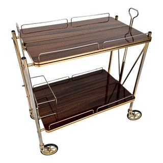 Vintage Mid-Century Folding Bar Cart Trolley, 1960s For Sale