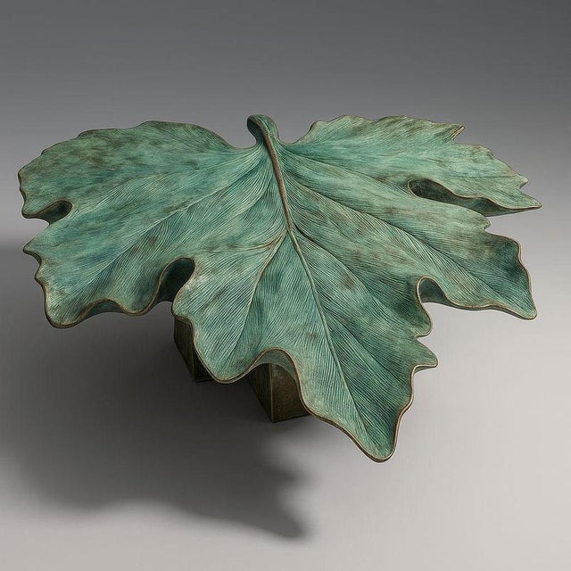 Foliage bronze coffee table by marsica fossati dimensions: d 75 x w 75 x h 35 cm. Materials: bronze. Crafted with...