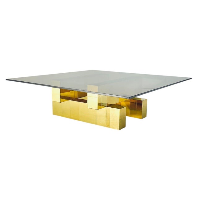 Paul Evans Cityscape Brass Coffee Table W/Smoked Glass, 1970 For Sale - Image 10 of 10