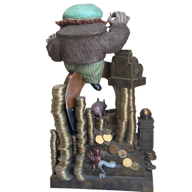 Charles Bragg Large Charles Bragg 1988 Bronze Sculpture "'The Midas Touch For Sale - Image 4 of 6