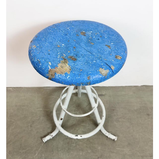 Industrial Grey Workshop Stool, 1960s For Sale - Image 18 of 18