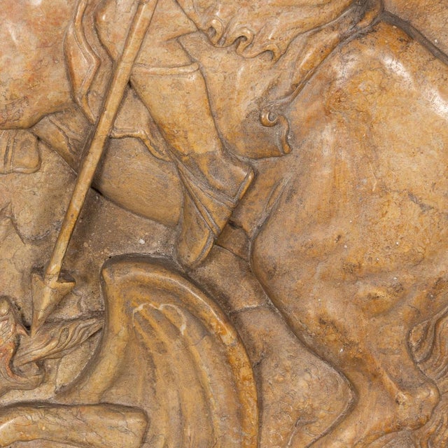 Stone Italian Artist, Plaque of George Slaying the Dragon, 1870, Marble For Sale - Image 7 of 17