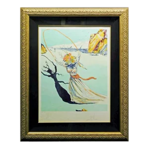 1970s Salvador Dali "Transcendent Passage" Japon Paper Hand Signed With Custom Framed