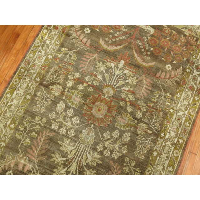 Early 20th Century Elegant Brown Green Persian Malayer Rug For Sale - Image 9 of 18