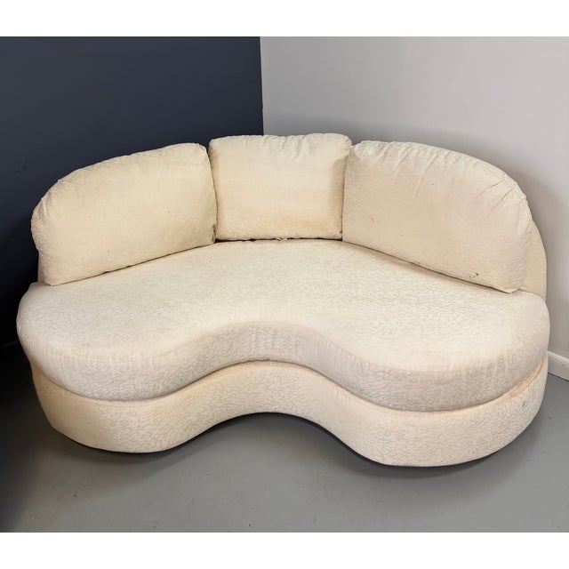 1980s Pair of Custom 1980s Curved Loveseats for Classic Gallery Mid Century For Sale - Image 5 of 8