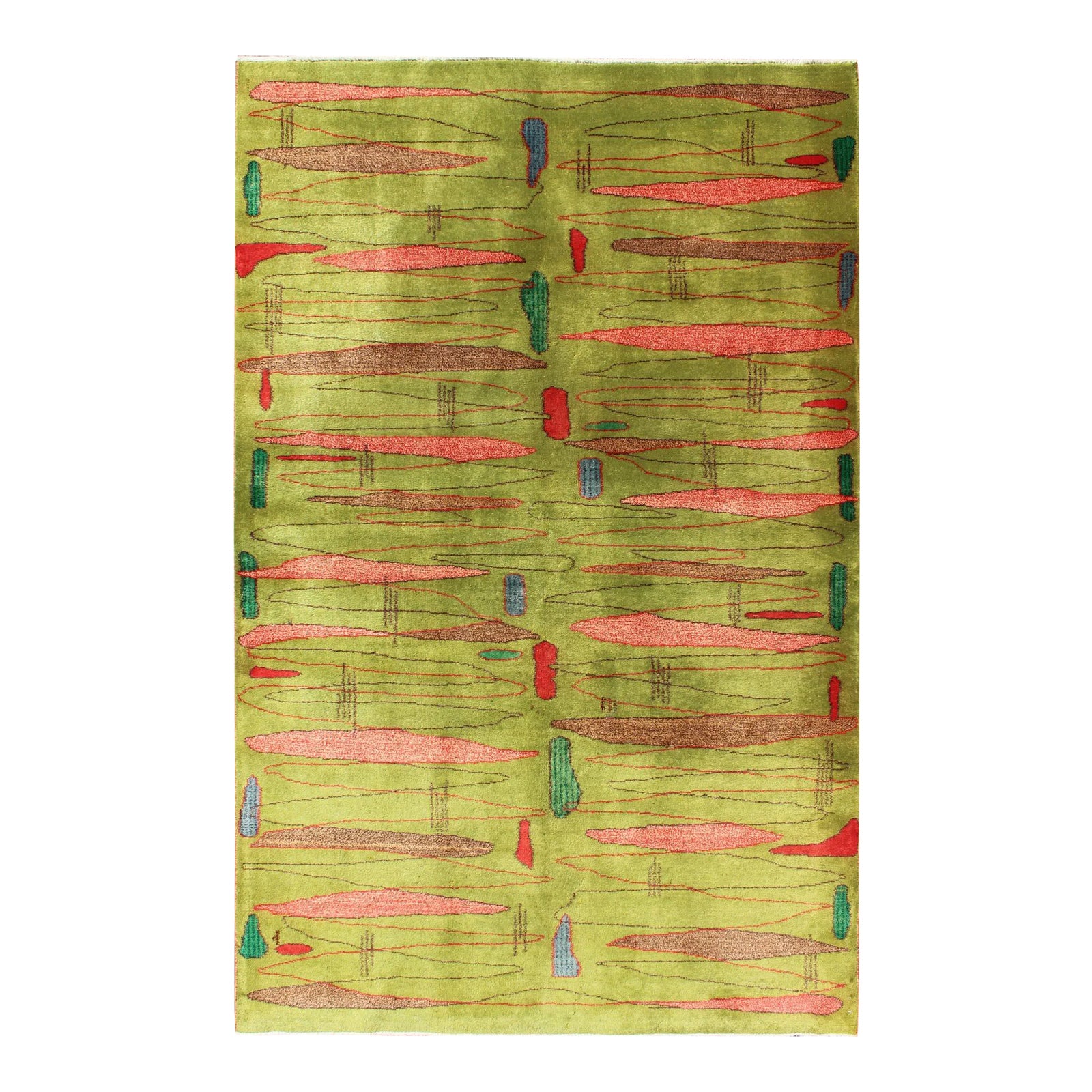 Mid-Century Modern Design Turkish Rug | Chairish