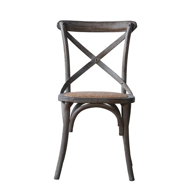 Matthew Izzo Home Linnea Rubberwood Dining/Bistro Chair With Rattan Seat For Sale - Image 4 of 4