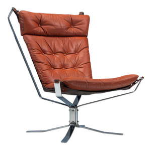 Falcon Lounge Chair Leather and Metal by Sigurd Ressell for Vatne Møbler, 1970