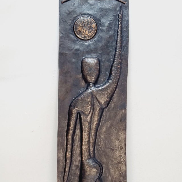 Black Hammered Copper Wall Relief, 1969 For Sale - Image 8 of 11