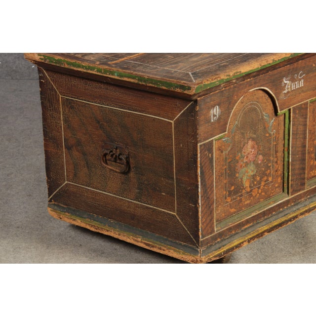 Antique Bevelled Softwood Chest, 1900 For Sale - Image 14 of 16
