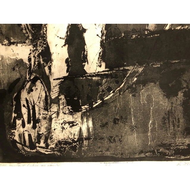 1980s Large Female Nude Etching Signed For Sale - Image 5 of 6