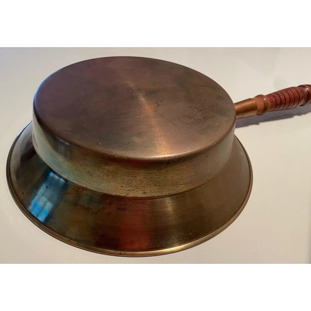 1970s Vintage Copper Jam Pan With Decorative Wooden Handle For Sale - Image 5 of 9