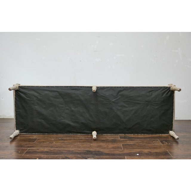 19th Century French Louis XVI Style Painted Daybed with Foliage Carving For Sale - Image 12 of 12