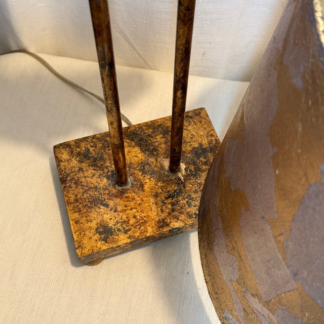Late 20th Century Maison Charles Style Hollywood Regency Gilded Sunburst Table Lamp, Newly Painted For Sale - Image 15 of 16